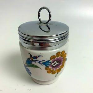 Royal Worcester king size egg coddler porcelain retro flowers